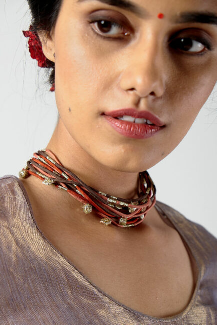 Anavila Zari corded charms neckpiece