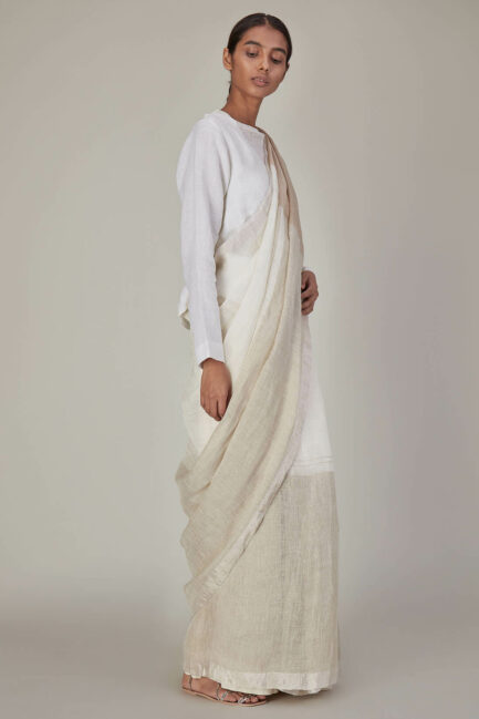 Anavila Half And Half Linen Sari
