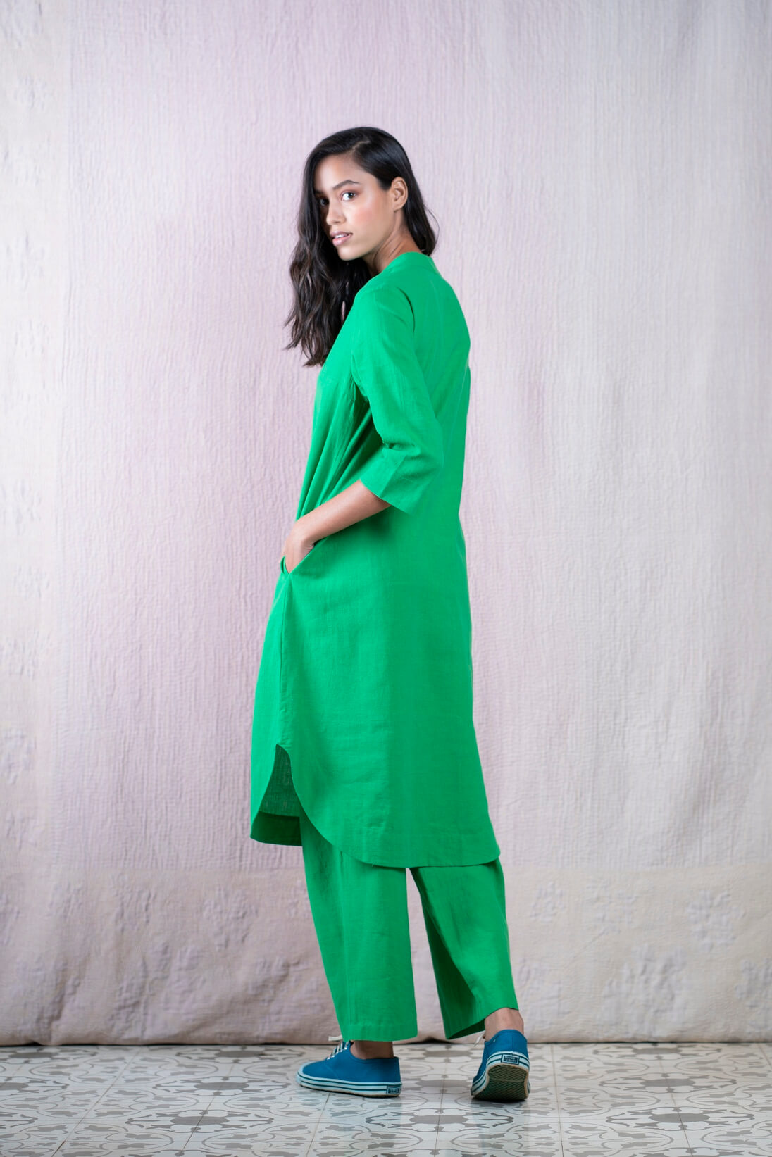 Premium Quality Khadi Cotton Salwar Suit with Resham Embroidery – Leheriya