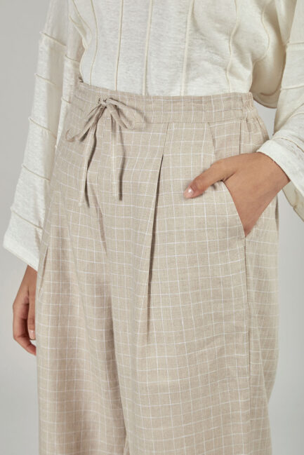 Anavila Big checkered linen trouser