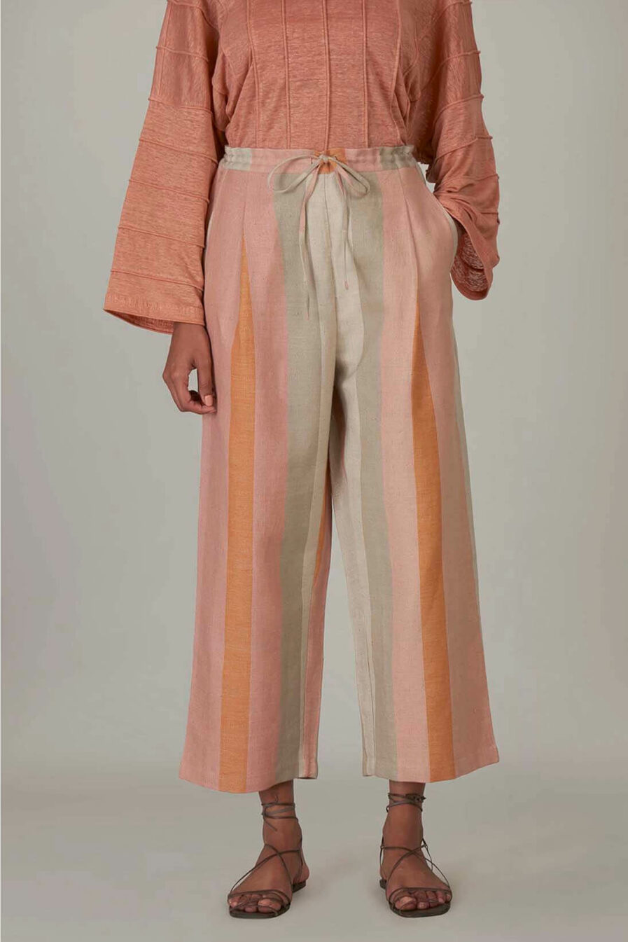Anavila Peach Stripes Trouser