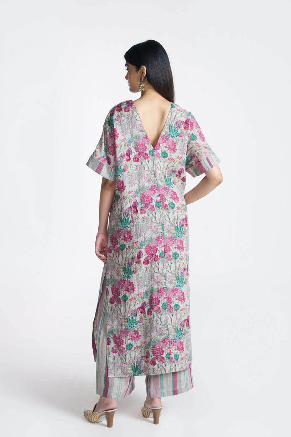 Orni Fashion White Tree Print A-Line Kurta Set