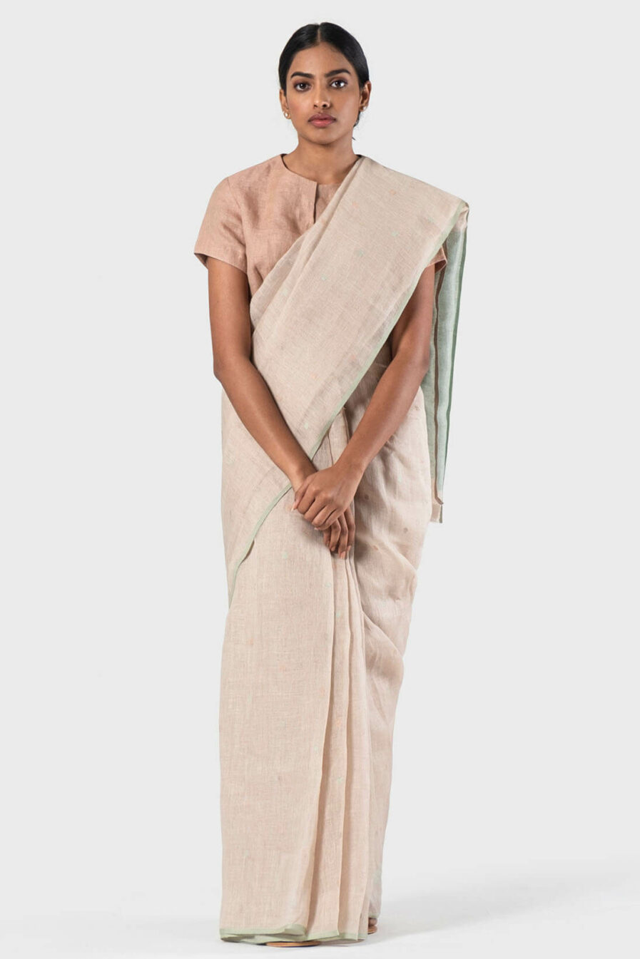 Anavila Natural Soft polka jamdani sari