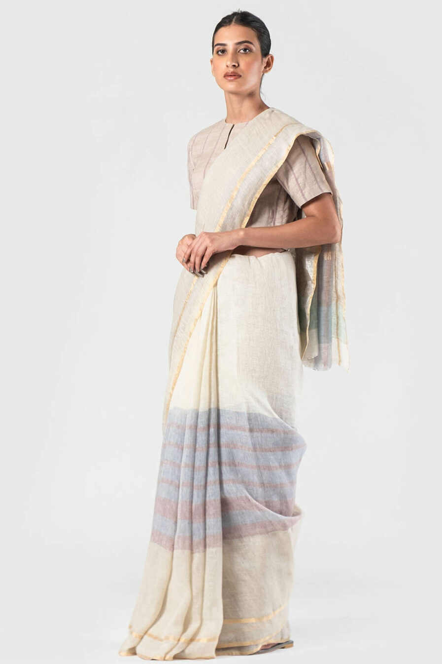Anavila Mauve summer detail sari