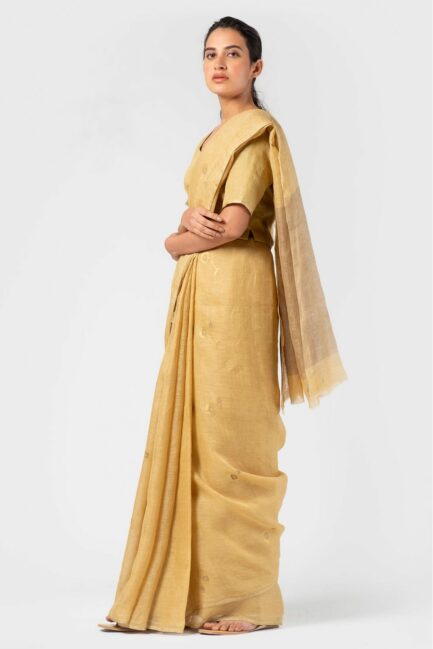 Anavila Royal jamdani linen sari