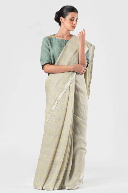 Anavila Fern Grid checkered sari