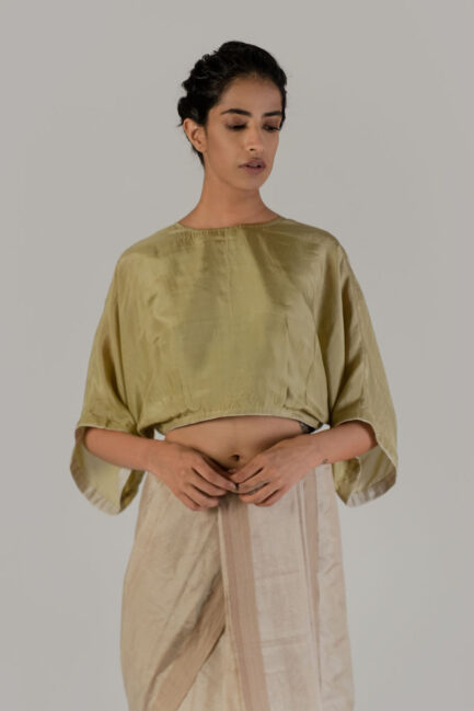 Anavil Cardamom Silk kaftan blouse