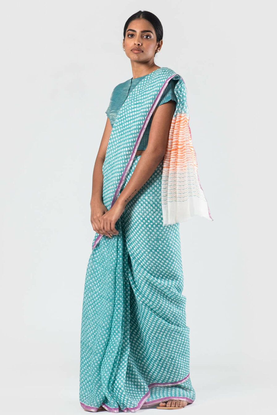 Anavila Colour tonic printed sari