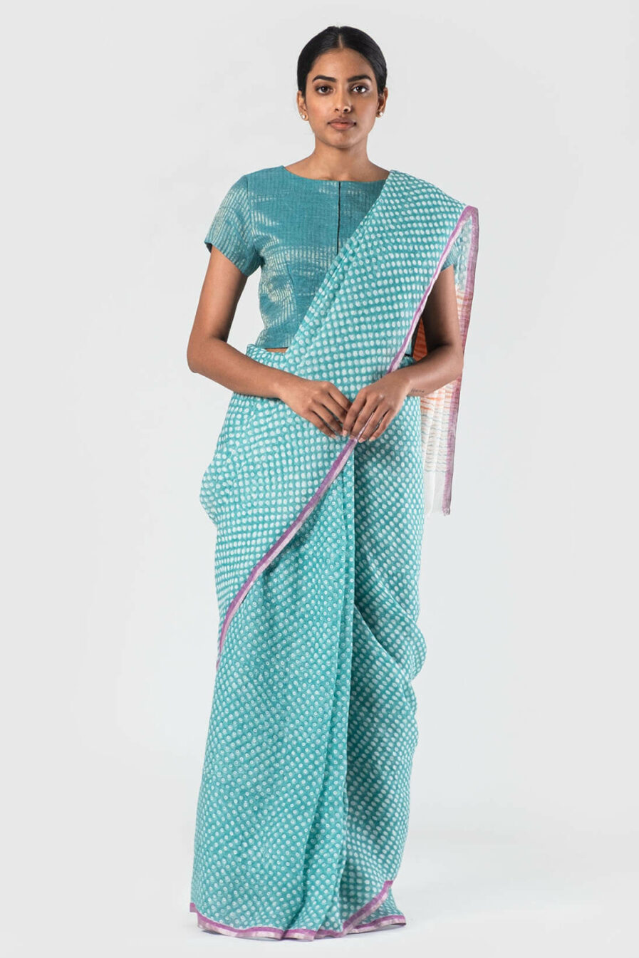 Anavila Colour tonic printed sari