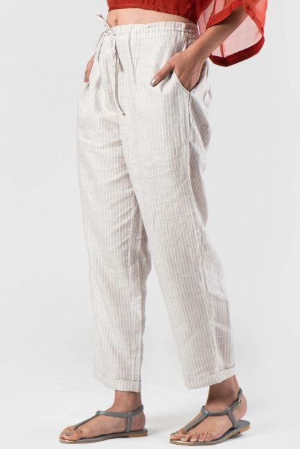 Anavila Natural Striped linen trouser